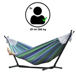 Hangmat Met Standaard En Opbergtas – 2 Persoons – Max. Draaggewicht 200Kg – Hangmatset – Hangmatten – Hang Mat Voor Binnen En Buiten – Hangmatstandaard – Hammock – Blauw / Groen 14 Hangmat Met Standaard En Opbergtas – 2 Persoons – Max. Draaggewicht 200Kg – Hangmatset – Hangmatten – Hang Mat Voor Binnen En Buiten – Hangmatstandaard – Hammock – Blauw / Groen -Buitentuinwinkel 1200x1200 3512
