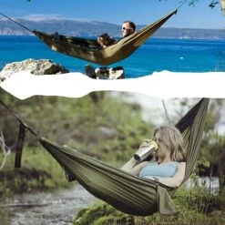 IBright Hangmat XXL - Complete Set – Incl. Karabijnhaken En Riemen - Tot 200 Kg - 270x140cm - Leger Groen -Buitentuinwinkel 1200x1200 3517