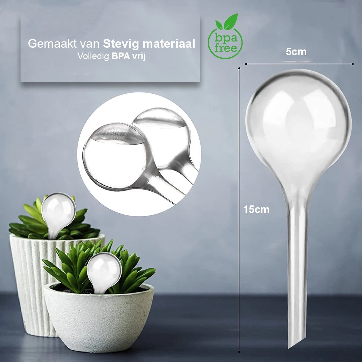 Waterdruppelaar Set Van 6 Stuks - Waterdruppelaar Voor Planten - Watergeefsysteem - Waterbol Irrigatiesysteem - Automatisch Druppelsysteem Voor Kamerplanten & Tuin - Watergever - Doorzichtig - 15cm 7 Waterdruppelaar Set Van 6 Stuks - Waterdruppelaar Voor Planten - Watergeefsysteem - Waterbol Irrigatiesysteem - Automatisch Druppelsysteem Voor Kamerplanten & Tuin - Watergever - Doorzichtig - 15cm - Afbeelding 5