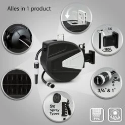 Sens Design Slanghaspel - Tuinslang Haspel - Automatisch - Zwart - 30m -Buitentuinwinkel 1200x1200 455