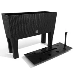 Prosperplast Kunststof Rato Plantenbak Op Poten Met Irrigatiesysteem Antraciet 80 X 33 X 62 Cm - 72 Liter - Balkonbakken/bloembakken -Buitentuinwinkel 1200x1200 795