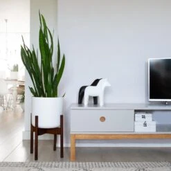 LifeGoods Planten Standaard - Uitschuifbare Bloempothouder - 20 Tot 30 Cm - Donker Bamboe -Buitentuinwinkel 1200x1200 811