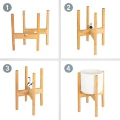 LifeGoods Planten Standaard - Uitschuifbare Bloempothouder - 20 Tot 30 Cm - Licht Bamboe -Buitentuinwinkel 1200x1200 875