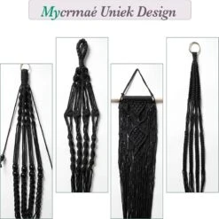 4 Stuks Luxe Macrame Plantenhangers - Boho Handgeweven Katoen Hangpot Voor Binnen/Buiten - Hangende Bloempot Met Kralen - Macramé Touw/Koord Hangplant Houder - Bohemian Wandhanger Decoratie - Plant Hanger - Verticale Tuin Bloempothouder Planthanger -Buitentuinwinkel 1200x1200 876