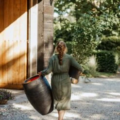 Capi Europe - Vaas Elegant Deluxe Rib NL - 45x72 - Zwart - Voor Binnen En Buiten - KBLR1138 -Buitentuinwinkel 1200x1200 963