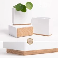 KAZAI. Wandvazen -Alma | Moderne Hangende Bloempotten Voor Aan De Muur | 3-delige Bloempot Set Van Hoogwaardig Hars Voor Kamerplanten, Kunstplanten, Bloemen Enz. | Wit -Buitentuinwinkel 1200x1200 987