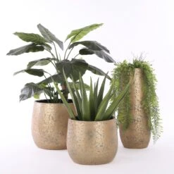 Mica Decorations Clemente Bloempot - H25,5 X Ø32 Cm - Terracotta - Goud -Buitentuinwinkel 1200x1200 998