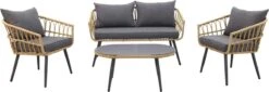 Garden Impressions Franklin Loungeset 4-delig - Wicker - Carbon Black/mystic Grey -Buitentuinwinkel 1200x411 1