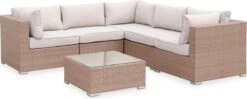 Alice's Garden Loungeset Napoli - 5 Plaatsen - Wicker - 6 Elementen - Beige/Beige -Buitentuinwinkel 1200x479 1