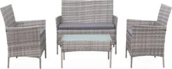 Alice's Garden Loungeset Moltès - 4 Plaatsen - Wicker - Kleine Set - Tinten Grijs/grijs -Buitentuinwinkel 1200x484 2