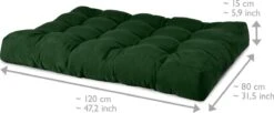Beautissu Style – Palletkussen Set – 1x Zitkussen 120x80 Cm & 1x Rugkussen 120x40 Cm – Donker Groen -Buitentuinwinkel 1200x494 2