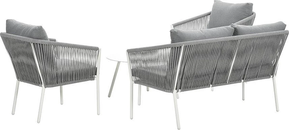 Garden Impressions Fleurie Loungeset 4-delig - Rope - Mat Wit/ Licht Grijs 8 Garden Impressions Fleurie Loungeset 4-delig - Rope - Mat Wit/ Licht Grijs - Afbeelding 6