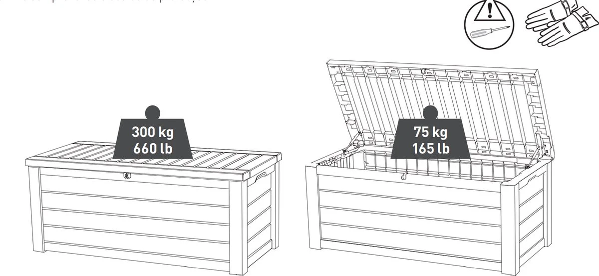 Keter Westwood Opbergbox - 570 L - 155x72.4x64.4 Cm - Grafiet 4 Keter Westwood Opbergbox - 570 L - 155x72.4x64.4 Cm - Grafiet - Afbeelding 2