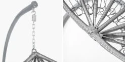 Hangstoel - Ei Stoel - Met Grijze Standaard & Kussens - Tot 125kg -Buitentuinwinkel 1200x594 1