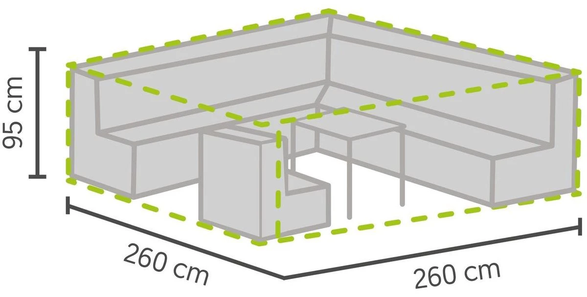 Weersbestendige Beschermhoes Loungeset / Tuinset (met Hoge Tafel) | 260 X 260 X 95 Cm | Premium | Waterproof | TÜV Rheinland Gecertificeerd | Hoes Voor Tuin | Waterdicht | Solution Dyed (verkleuring Onmogelijk) | Grijs / Antraciet 6 Weersbestendige Beschermhoes Loungeset / Tuinset (met Hoge Tafel) | 260 X 260 X 95 Cm | Premium | Waterproof | TÜV Rheinland Gecertificeerd | Hoes Voor Tuin | Waterdicht | Solution Dyed (verkleuring Onmogelijk) | Grijs / Antraciet - Afbeelding 4