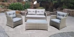 MaxxGarden Rattan Loungeset - 5 Persoons Zithoek - Wicker Tuinset - Incl. Kussens En Tafel -Buitentuinwinkel 1200x608