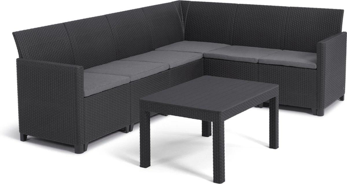 Keter Marie Hoek Loungeset Met Orlando Tafel - 6 Personen - Antraciet 3 Keter Marie Hoek Loungeset Met Orlando Tafel - 6 Personen - Antraciet