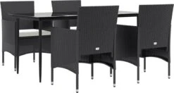 VidaXL 5-delige Tuinset Met Kussens Zwart -Buitentuinwinkel 1200x642 1