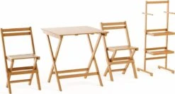 Bistro Set Hout Balkonset FSC – Patio Set Tuin – Houten Frans Tuinsetje – Kleine Tuinset – Complete Kleine Balkon Tafelset Met Gratis Bijzettafel – Hardhout FSC Balkonstoelen & Balkon Tafel - Tuintafel En Stoelen - Bistroset Van Hout – Balcony Set -Buitentuinwinkel 1200x647 7