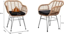 Casaria Polyrotan Kuipstoel Bali - Met Kussens – 2 Stuks -Buitentuinwinkel 1200x649 2