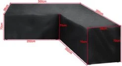 BOTC Tuinbank Beschermhoes - Beschermhoes Voor Hoekbank - Premium Tuinbank Beschermhoes - L-vorm - 300/98 X 300/98 X 70cm - Zwart -Buitentuinwinkel 1200x655 2