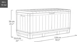 Keter Kentwood Opbergbox - 128x53.6x59 Cm - 350 L - Grafiet -Buitentuinwinkel 1200x655 6