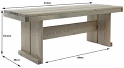 Toulouse Tuinbank Zonder Rugleuning - Licht Grijs - 118 Cm - Houten Tuinbank - Steigerhouten Tuinbank - Tuinbankje -Buitentuinwinkel 1200x661 3
