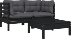VidaXL 3-delige Loungeset Met Kussens Massief Grenenhout Zwart -Buitentuinwinkel 1200x665 3