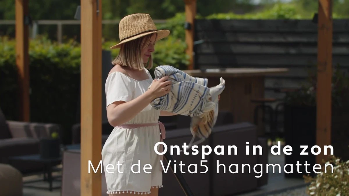 Vita5 Hangmat Met Standaard – 2 Persoons – Incl. Bekerhouder – 205kg Draaggewicht – Beige/Wit 4 Vita5 Hangmat Met Standaard – 2 Persoons – Incl. Bekerhouder – 205kg Draaggewicht – Beige/Wit - Afbeelding 2