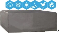 Weersbestendige Beschermhoes Loungeset / Tuinset (met Hoge Tafel) | 260 X 260 X 95 Cm | Premium | Waterproof | TÜV Rheinland Gecertificeerd | Hoes Voor Tuin | Waterdicht | Solution Dyed (verkleuring Onmogelijk) | Grijs / Antraciet