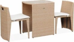 Alice's Garden Balkonset Doppio - 2 Stoelen - Inschuifbaar - Wicker - Beige -Buitentuinwinkel 1200x686 4