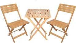 SiRaC - Houten Tuinset - Balkonset - 3-delig - Met Paarse Kussens - Natuurlijke Hout - Balkon Meubelen - 2 Persoons Balkonset - Twee Stoelen En Bijzettafel - Hout -Buitentuinwinkel 1200x691 4