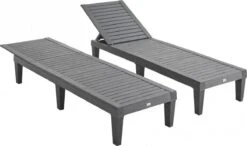 Set Van 2 Ligstoelen, PIA, Ligstoel Met Verschillende Standen, Van Kunststof, Zwart -Buitentuinwinkel 1200x709 4