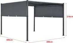 Pergola Fortaleza Tuinpaviljoen Met LED Verlichting 3x3 M Donkergrijs -Buitentuinwinkel 1200x710 3