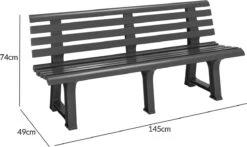 Casaria Tuinbank Orchidea – Kunststof/240kg Belastbaar – Antraciet -Buitentuinwinkel 1200x712 4