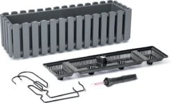 Prosperplast Fence-look Ophang Plantenbak/bloembak Kunststof 58 X 18 X 16 Cm Steengrijs Met Handige Droogtemeter Voor Binnen/buiten -Buitentuinwinkel 1200x719