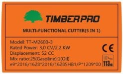 TIMBERPRO - 5-in-1 – Multitool – Benzine - Kettingzaag - Bosmaaier -Kantenmaaier - Haagschaar - Verlengstuk - 52 Cc. -Buitentuinwinkel 1200x729 1