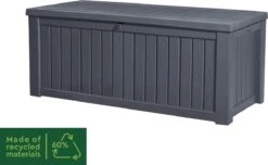 Keter Rockwood Opbergbox - 570L - 155x72.4x64.4cm - Grafiet -Buitentuinwinkel 1200x738 10
