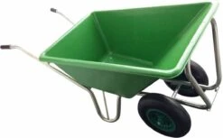 Kruiwagen Met Dubbel Luchtwiel Stal Eco Groen 160 Liter -Buitentuinwinkel 1200x741 4
