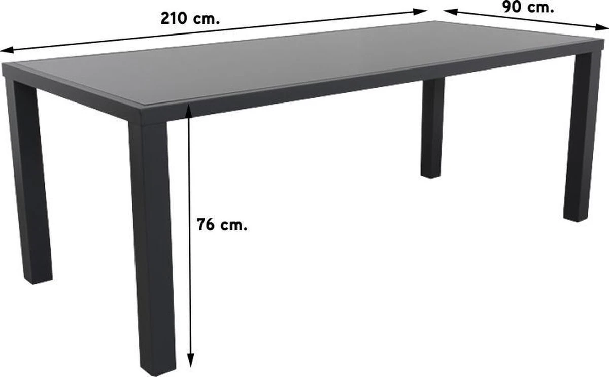 Alma Tuintafel Antraciet - 210 X 90 Cm. 11 Alma Tuintafel Antraciet - 210 X 90 Cm. - Afbeelding 9