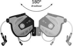 CoolHome - Wandslangenbox 20 Meter + 2 Meter - Tuinslang Met Haspel- Slangenhouder 180° Draaibaar - Tuinslanghaspel Zwart - Grijs -Buitentuinwinkel 1200x751