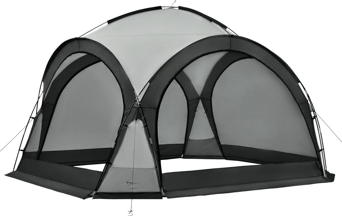 Pro-Tec Paviljoen Grästorp Met LED-verlichting 345x345x247 Cm Donkergrijs 3 Pro-Tec Paviljoen Grästorp Met LED-verlichting 345x345x247 Cm Donkergrijs