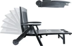 Casaria Ligstoel Zircone – Verstelbaar/Wielen Tot 120 Kg – Antraciet -Buitentuinwinkel 1200x766 2