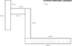 GoudmetHout Inklapbare Balkontafel - Balkonbar - Balkon Tafel - 99 Cm - Hout - Transparant Wash - Reling Smal -Buitentuinwinkel 1200x767 7