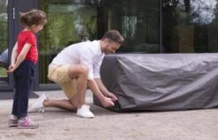 Weersbestendige Beschermhoes Voor Hoekbank | 250/90 X 250/90 X 70 Cm (L-vorm) - Tuinbank / L-Vorm -Waterdicht - Grijs -Buitentuinwinkel 1200x772 1