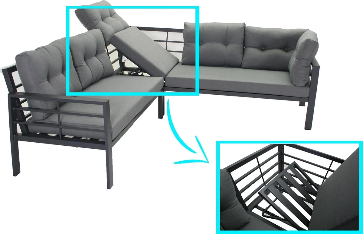 SenS-Line Elba Aluminium Loungeset | Met Koffietafel 3 SenS-Line Elba Aluminium Loungeset | Met Koffietafel