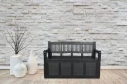 Merkloos Opbergbank Van Kunststof | 130 X 60 Cm | Antraciet -Buitentuinwinkel 1200x799 310