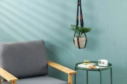 4 Stuks Zwarte Macrame Plantenhangers - Boho Handgeweven Katoen Hangpot Voor Binnen/Buiten - Hangende Bloempot Met Kralen - Macramé Touw/Koord Hangplant Houder - Bohemian Wandhanger Decoratie - Plant Hanger - Verticale Tuin Bloempothouder Planthanger -Buitentuinwinkel 1200x800 137