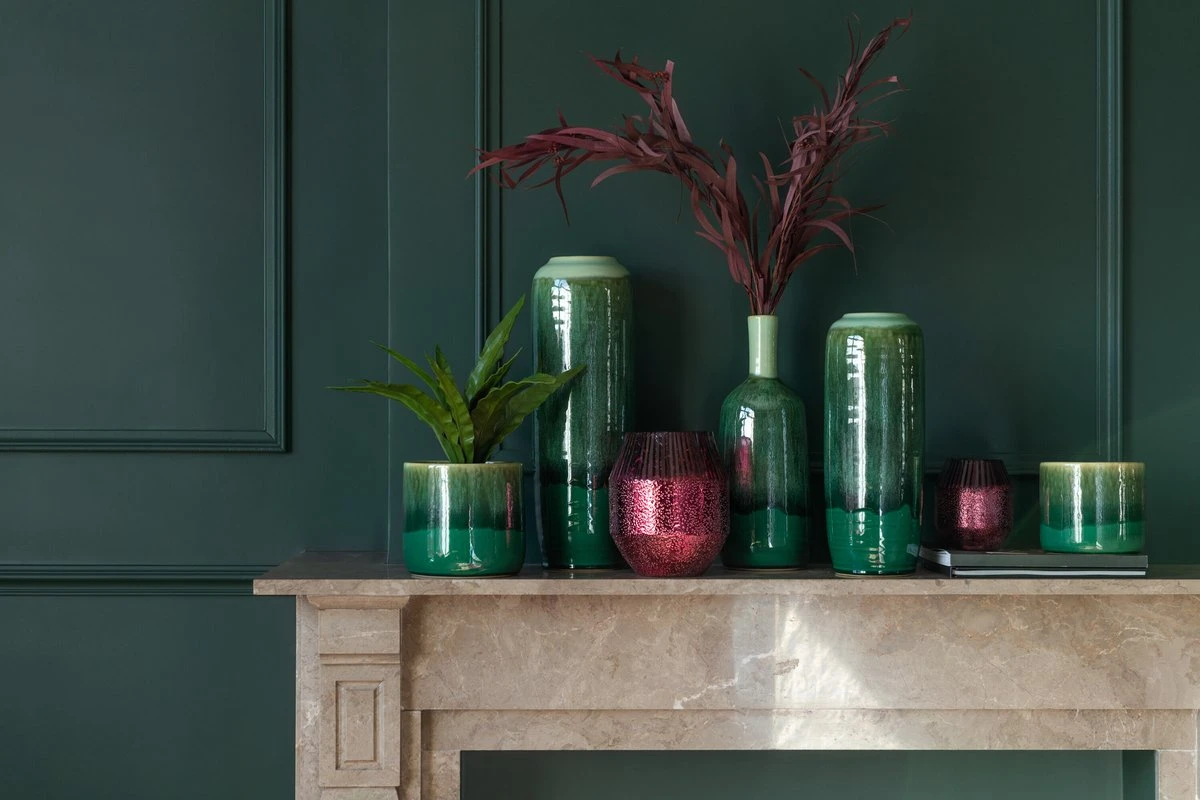 J-Line Bloempot Elise Keramiek Groen Large 4 J-Line Bloempot Elise Keramiek Groen Large - Afbeelding 2