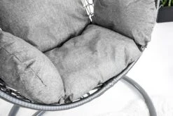 Hangstoel - Ei Stoel - Met Grijze Standaard & Kussens - Tot 125kg -Buitentuinwinkel 1200x800 556